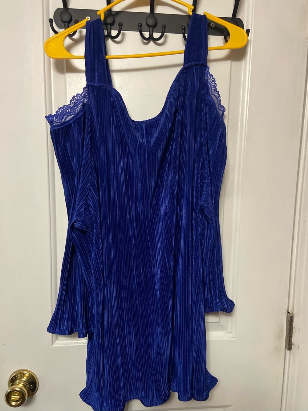 Catherines royal blue pleated blouse